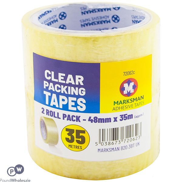 Marksman Clear Packing Tape 48mm X 35m 2 Pack