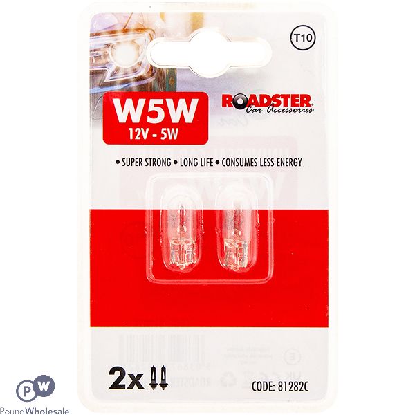 Roadster W5w T10 12v 5w Car Light Bulb 2 Pack