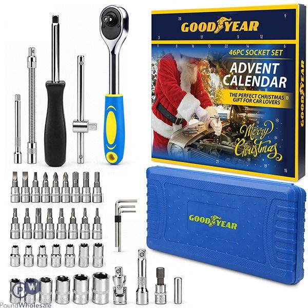 Goodyear Socket Christmas Advent Calendar Car Tool Kit 46pc