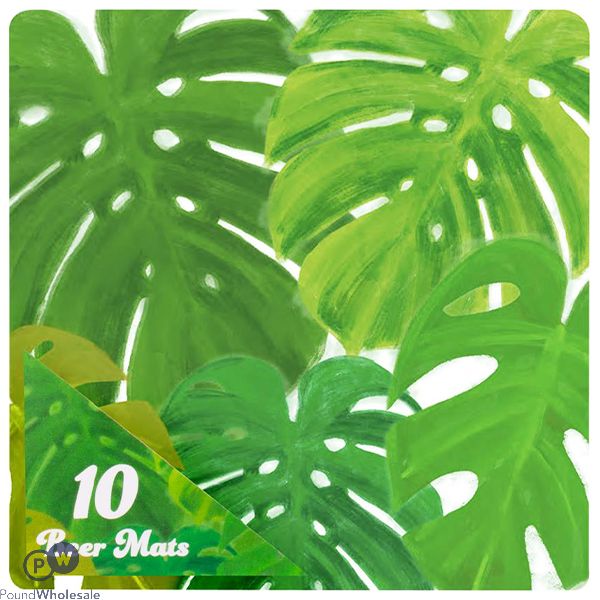 Green Leaves Beer Mat Coasters 10cm 10 Pack
