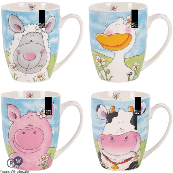 Mad About Mugs Coupe Farm Animal Mug 12oz Assorted