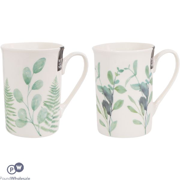 Mad About Mugs New Bone China Straight Eucalyptus Fern Mug 9oz Assorted