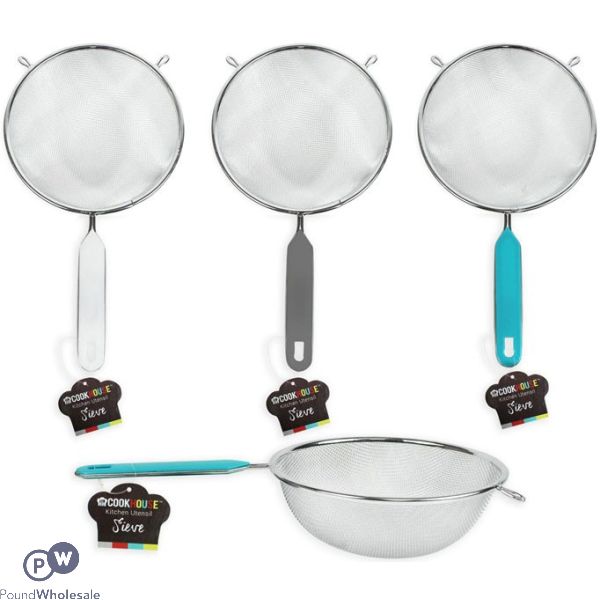 Cookhouse Strainer Sieve 18cm With Handle 3 Colours