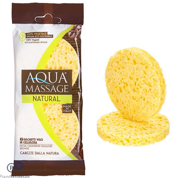 Aqua Cellulose Facial Cleansing Sponge 2pc
