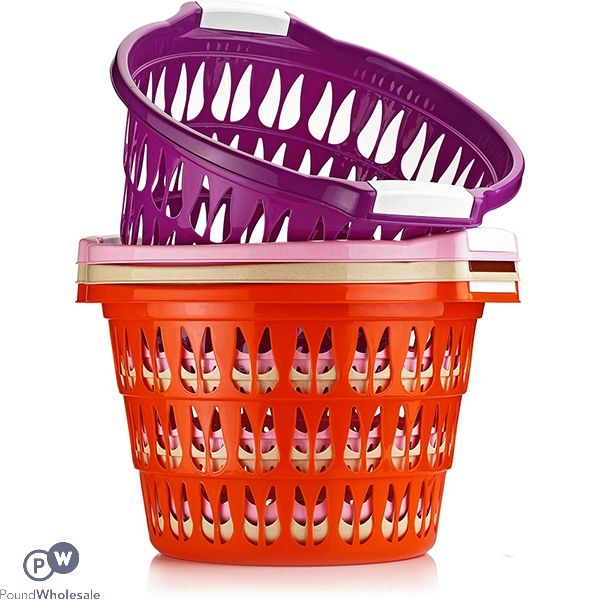 Rounded Clothes Basket Assorted Colours