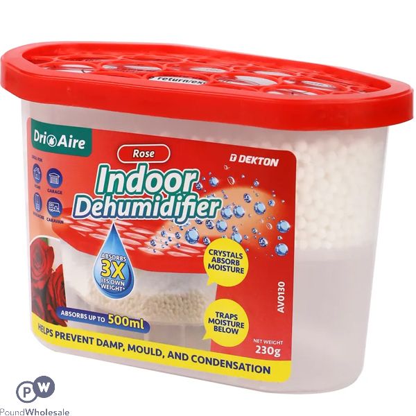 Dekton Dri Aire Rose Scent Indoor Dehumidifier 500ml