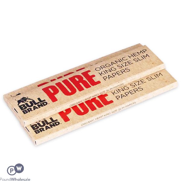 Bull Brand Pure Organic Hemp King Size Slim Papers 3 Pack