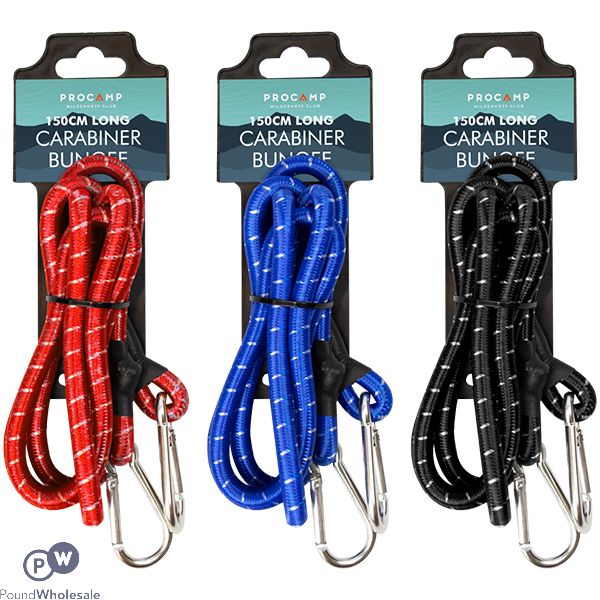 Procamp Carabiner Bungee Strap 150cm Assorted Colours
