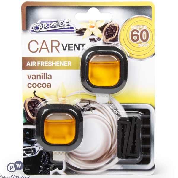 Car-pride Vanilla Cocoa Car Vent Air Freshener 4ml Twin Pack Cdu