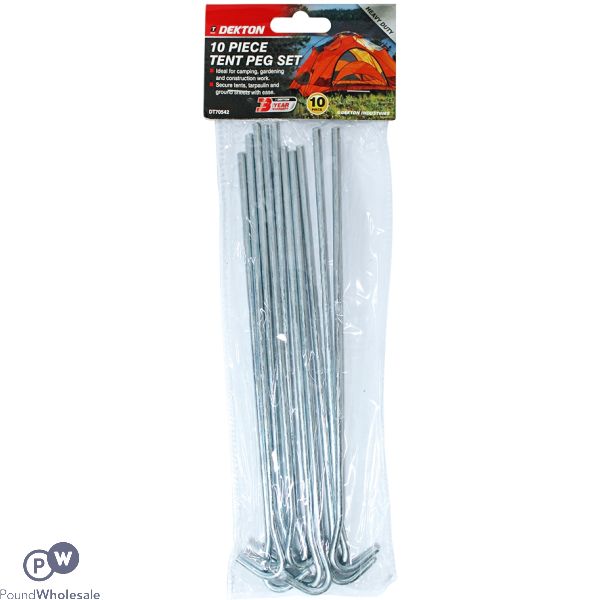 Dekton 10 Piece Tent Peg Set