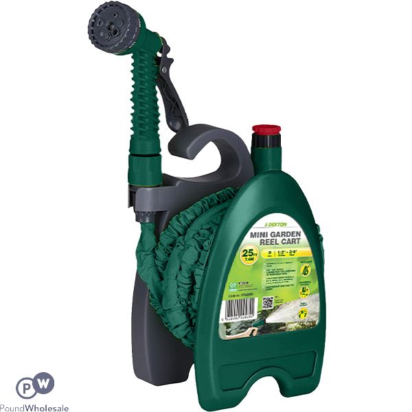 Dekton Universal Mini Magic Hose Garden Reel Cart 7.6m