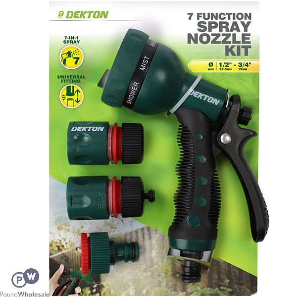 Dekton 7 Function Nozzle Spray Gun Kit 4pc