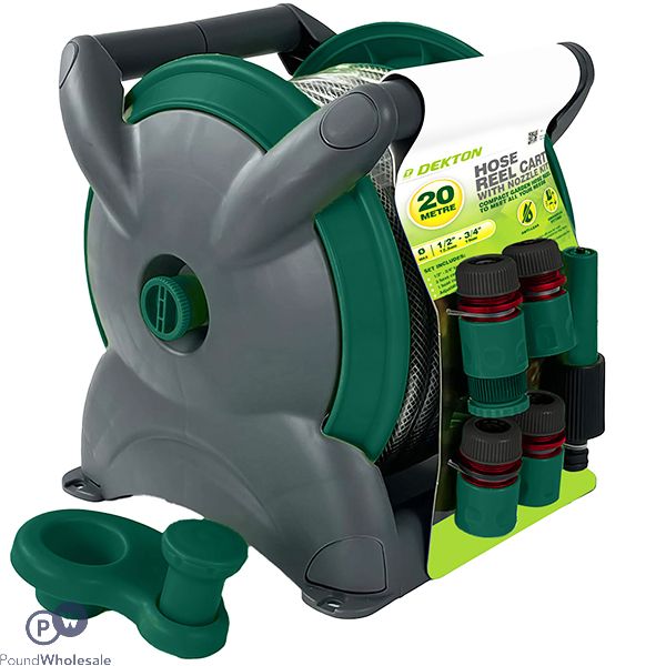 Dekton Universal Hose Reel Cart With Nozzle Kit 20m