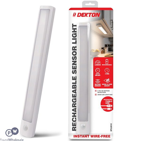 Dekton 120 Lumen Usb Rechargeable Sensor Led Light Bar 30cm
