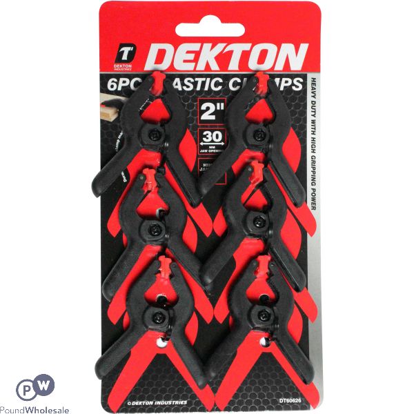 Dekton 6 Piece Plastic Clamps 2"
