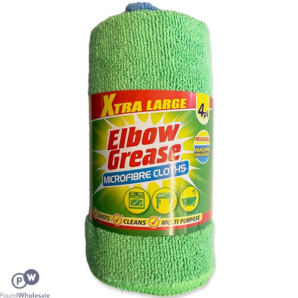 Elbow Grease Extra Large Microfibre Cloths 4 Pack