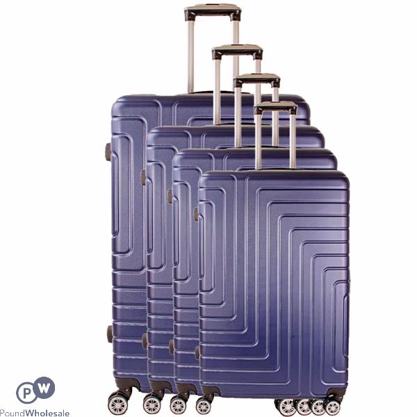 New Classic Navy Abs Hard Suitcase Luggage Set 4pc