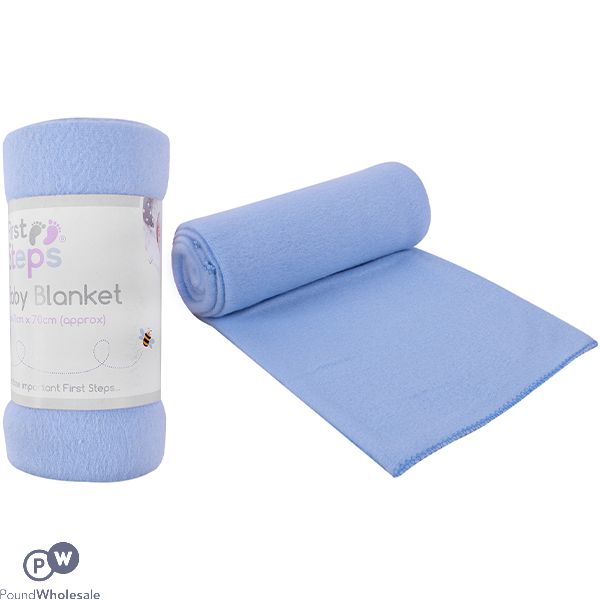 First Steps Baby Blanket 70cm X 70cm Blue