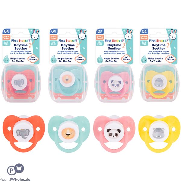 First Steps Baby Soother With Steriliser Box Assorted