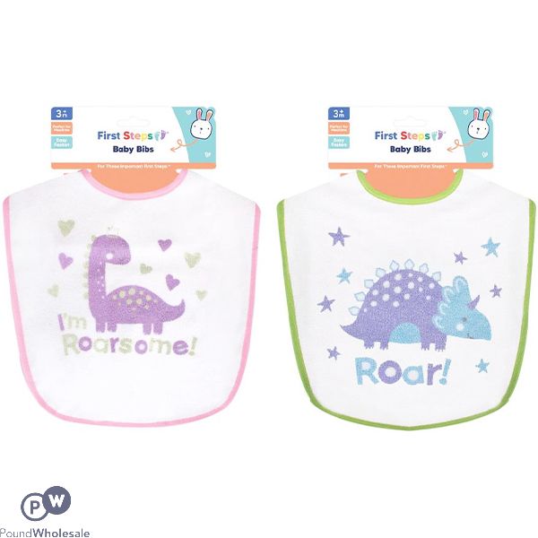 First Steps Dinosaur Baby Bib Assorted