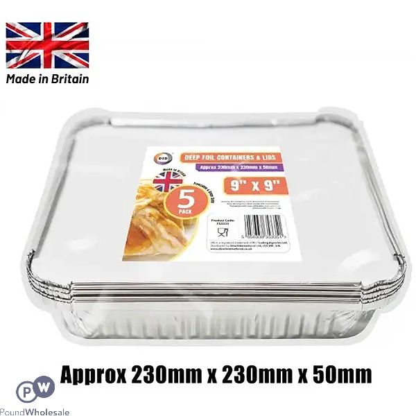 Did Deep Foil Containers & Lids 5 Pack 9"