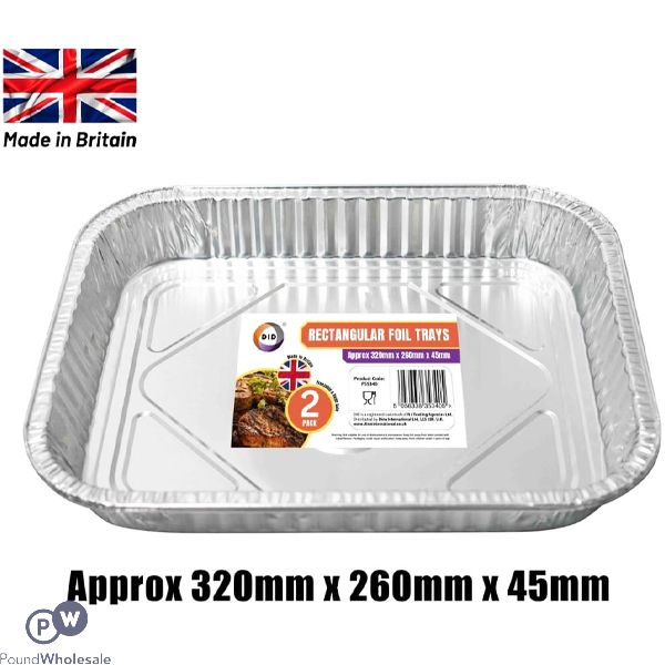 Did Rectangular Foil Tray 2 Pack 32cm X 26cm X 45cm