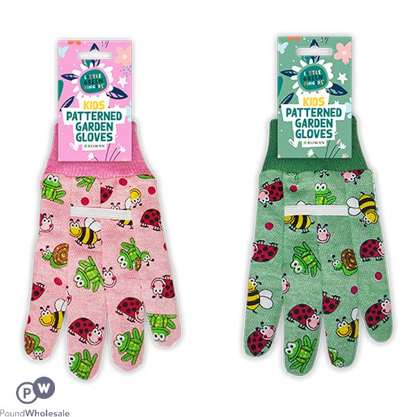 Rowan Little Green Fingers Kids Patterned Garden Gloves Assorted