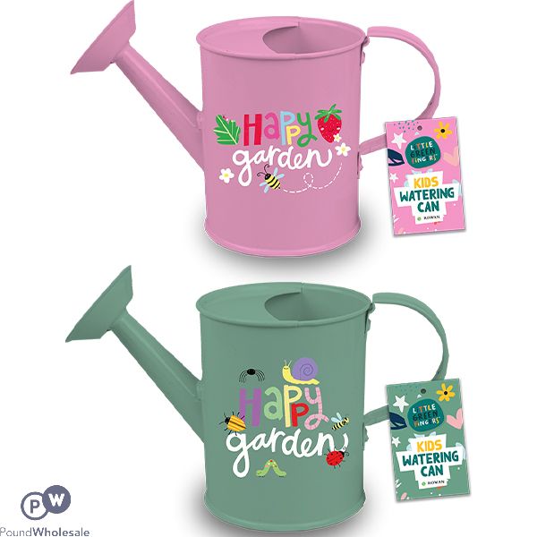 Rowan Little Green Fingers Kids Metal Watering Can Assorted