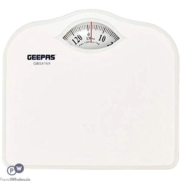 Geepas White Mechanical Bathroom Scale 130kg