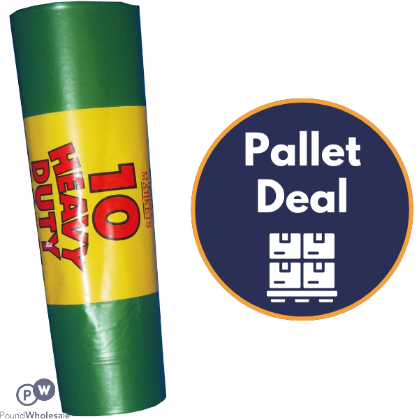 Rm Extra Heavy Duty 180g 10pk Green Garden Sacks (115l) 30 Rolls In A Box Pallet Deal