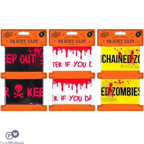 Halloween Fright Tape 2 Pack Assorted