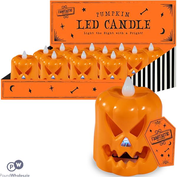 Halloween Pumpkin Flashing Led Candle Cdu