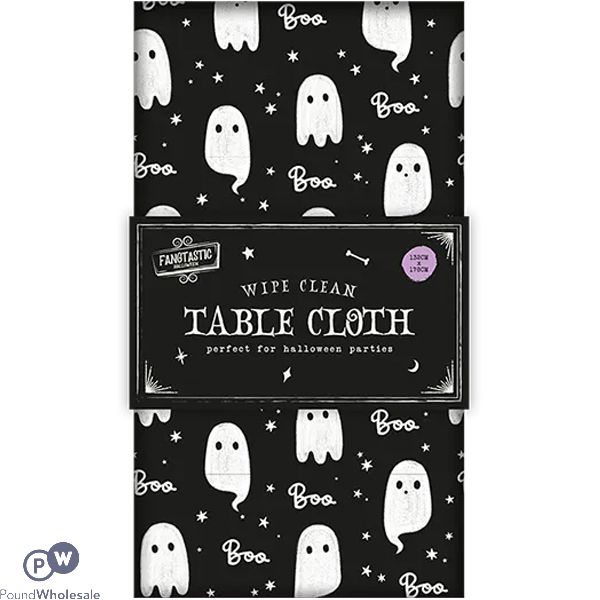 Halloween Wipe Clean Ghost Table Cloth 132cm X 178cm