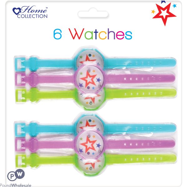 Party 6 Watches Assorted Colours