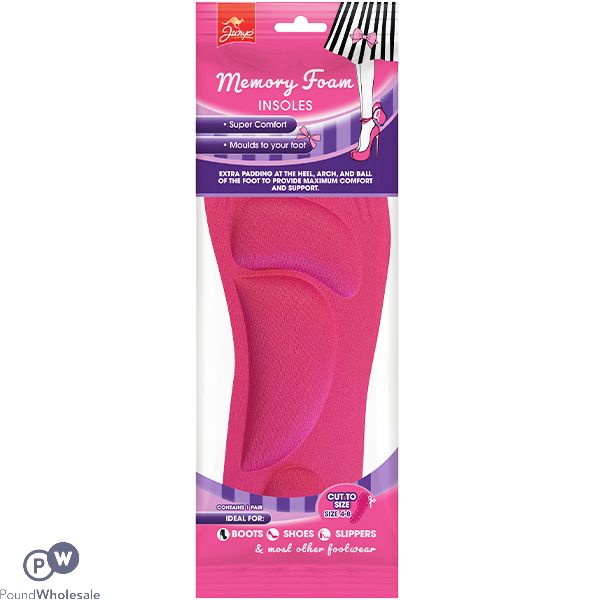 Jump Ladies Memory Foam Insoles Size 4-8
