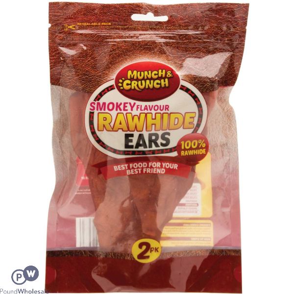 Munch & Crunch Rawhide Ears Smokey Flavour 2 Pack