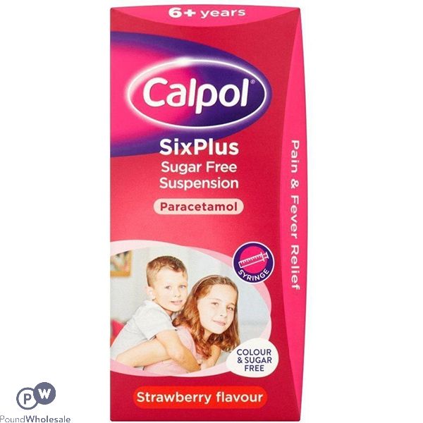 Calpol Sixplus Paracetamol Sugar-free Strawberry 6 Years+ 80ml