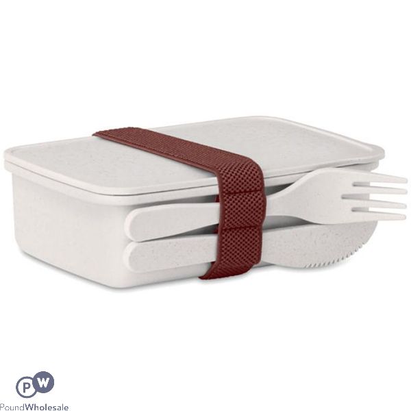 Natural Bamboo Fibre Pp White Lunch Box Set