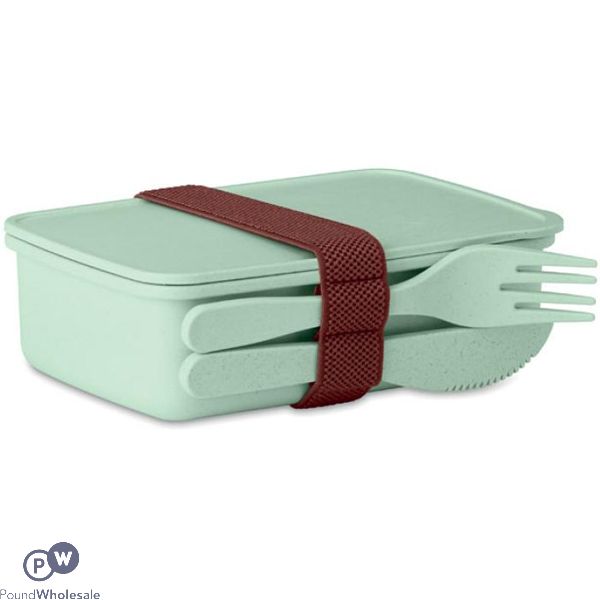 Natural Bamboo Fibre Pp Green Lunch Box Set