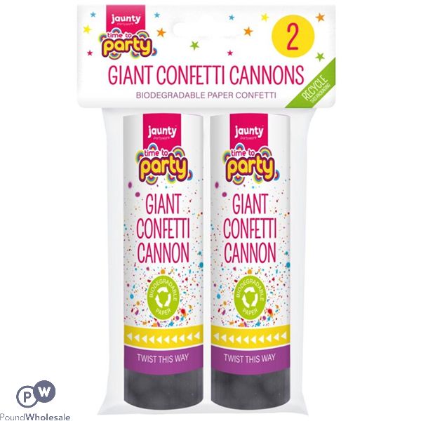 Jaunty Partyware Giant Confetti Cannons 2 Pack