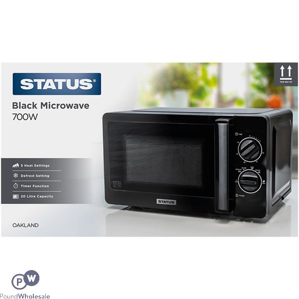 Status Oakland 20l Black Microwave 700w