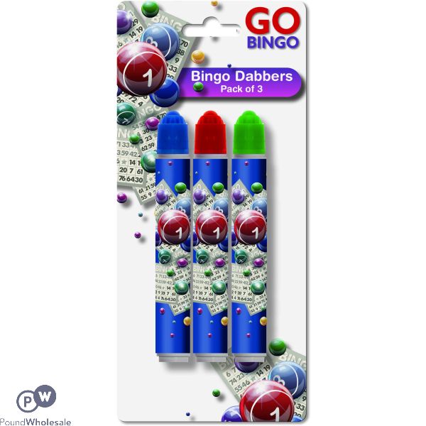 Go Bingo Bingo Dabbers Assorted Colours 3 Pack