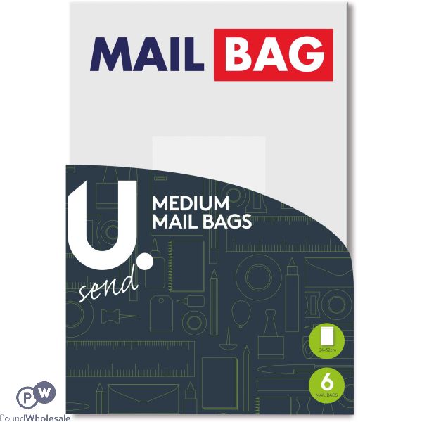 U. Medium Mail Bags 24 X 32cm 6 Pack