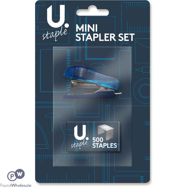 U. Mini Stapler With 500 Staples Set 
