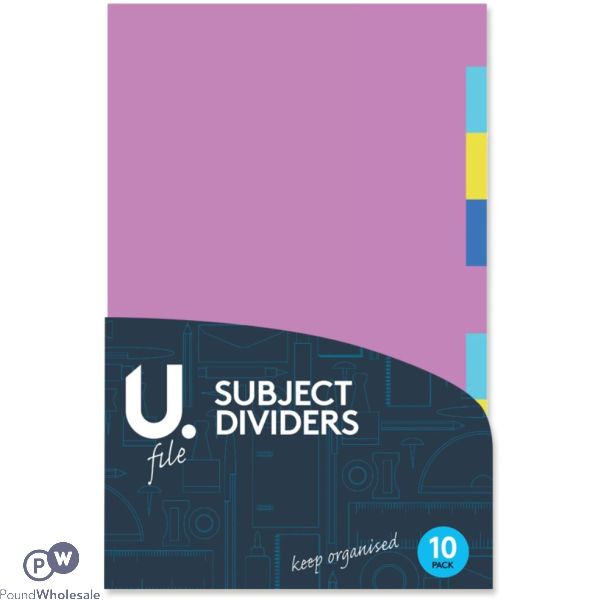 U. Assorted Colour Plastic Dividers 10 Pack