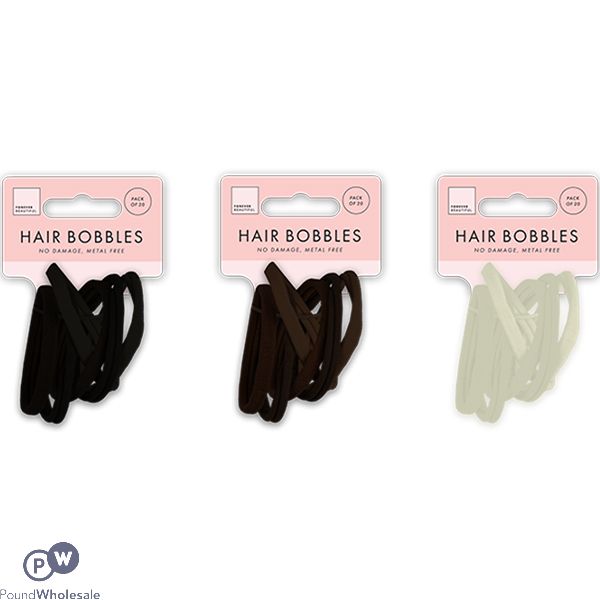 Forever Beautiful Natural Rolled Hair Bobbles 20 Pack Assorted Colours