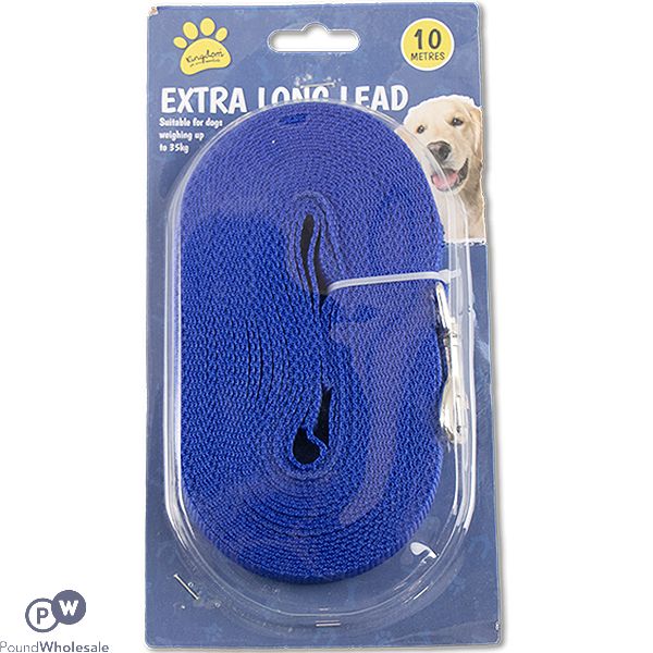 Kingdom Extra Long Polyester Blue Dog Lead 10m