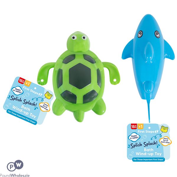 First Steps Assorted Turtle & Shark Wind-up Bath Toy