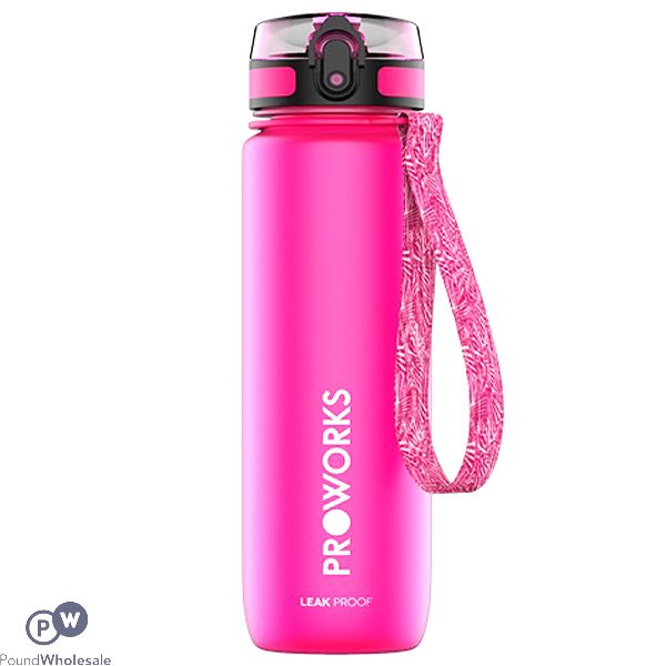 Proworks Leakproof Sports Water Bottle Pink 1l