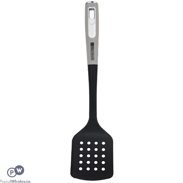 Royalford Black Nylon Slotted Spatula 35.7cm